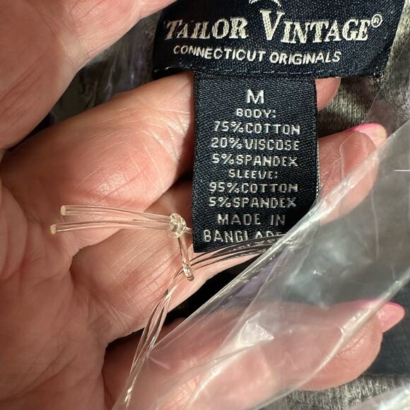 Tailor vintage navy blazer heather gray Henley size M long sleeve - Picture 3 of 8